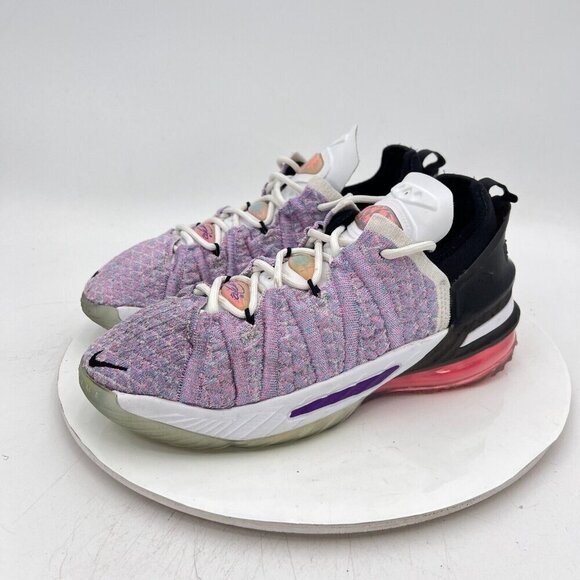 Nike LeBron 18 Youth Size 4.5Y Women 6 CW2760 900 Purple White Black Red Shoes - Picture 1 of 11